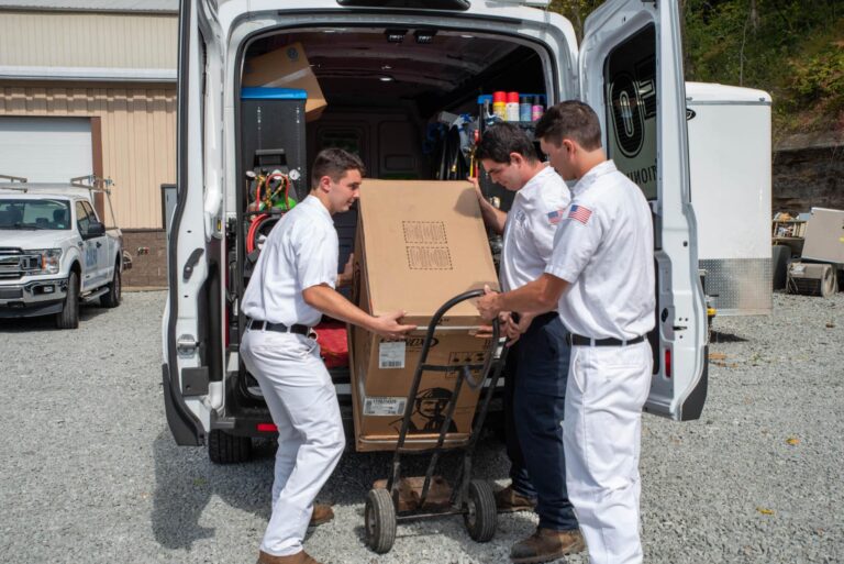 Calfo employees loading product into company vehicle in pittsburgh